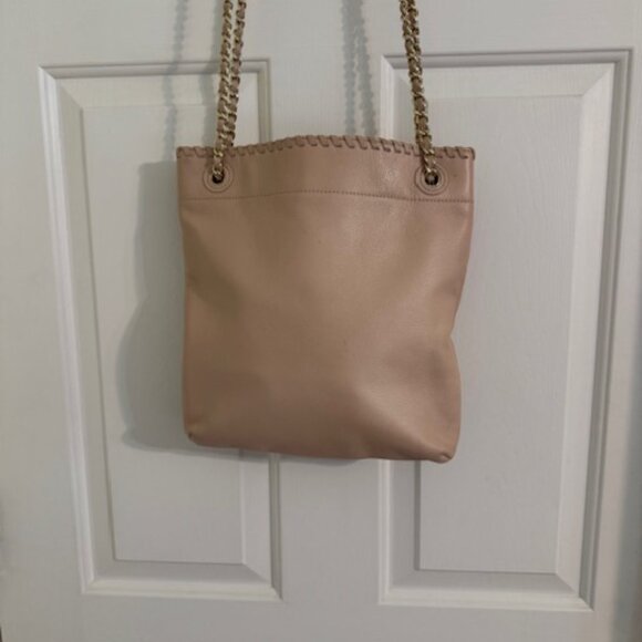 Tory Burch Marion Small Shoulder Bag Pale Pink Pebbled Leather Chain Handles NWO - Picture 6 of 9